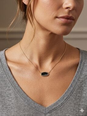 Kendra Scott Elisa Pendant Necklace for Women, Fashion‎ Jewelry, 14k Gold-Plated